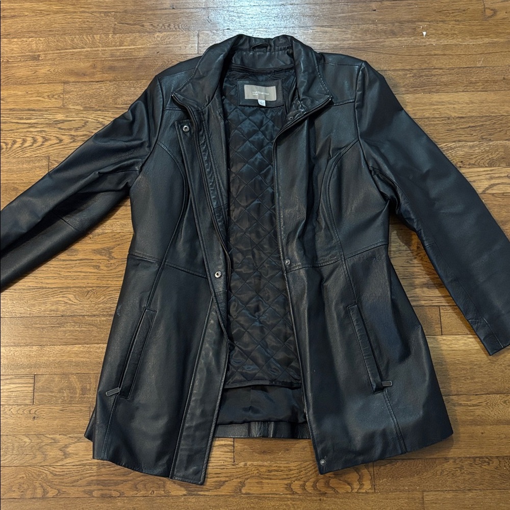 Croft‎ & Barrow 100% Leather Lining Long Coat Jacket, Women’s Size Large